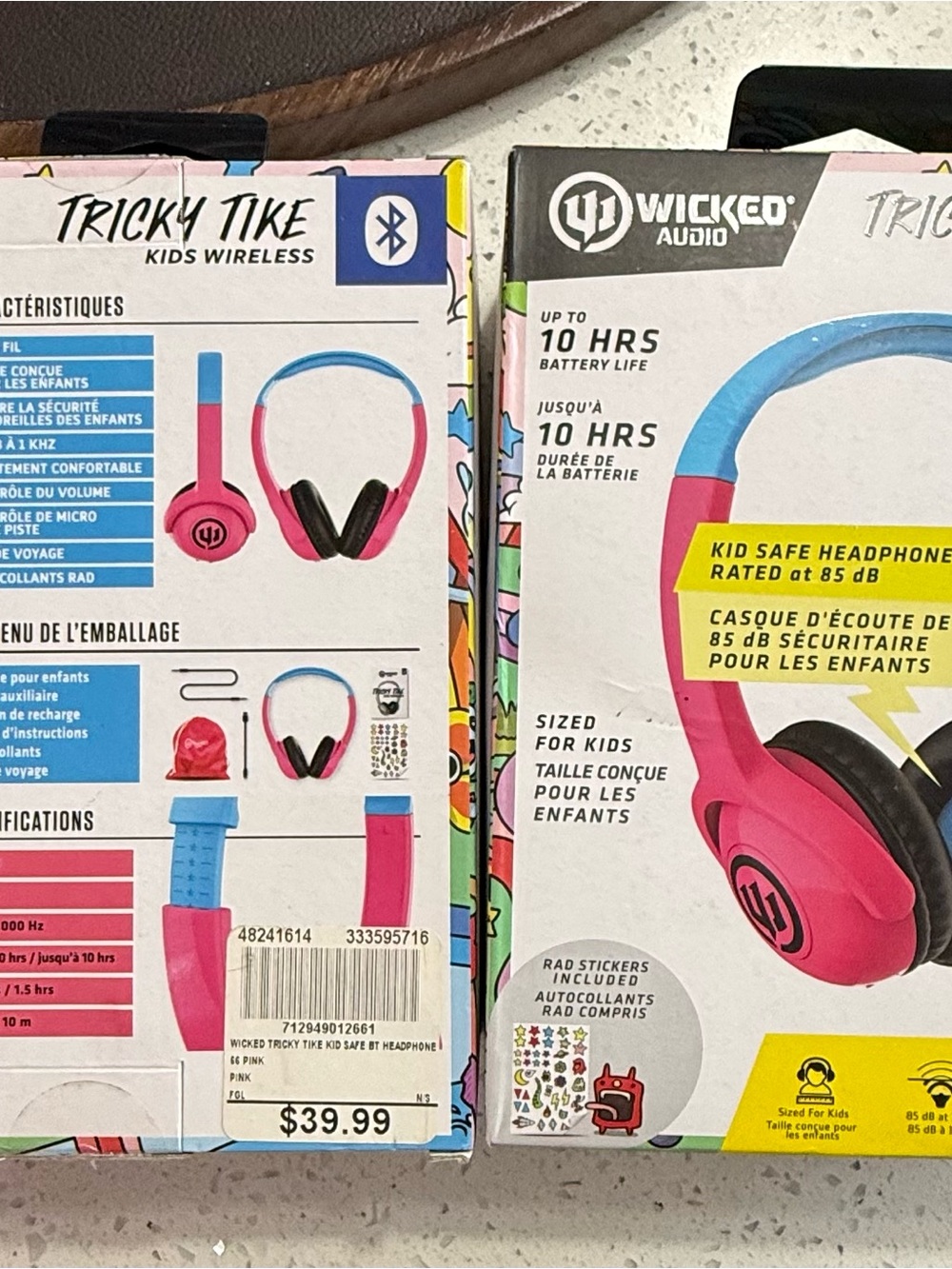 Wicked Audio Tricky Tike Kids On-Ear Headphones - Pink & Blue